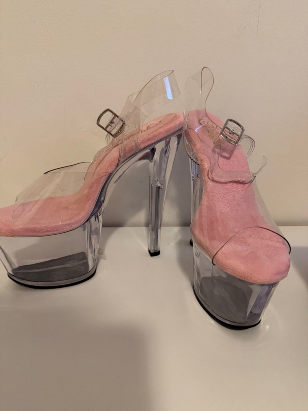 Pleaser Clear Platform Heels - Never Worn